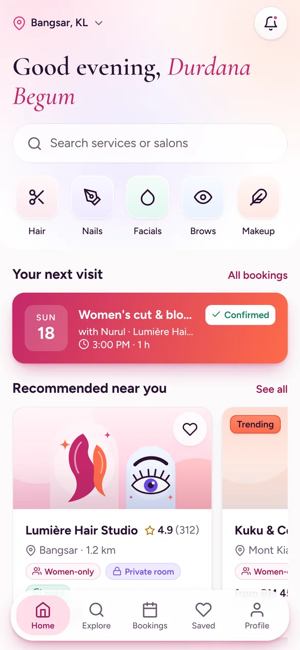 A’lure home screen
