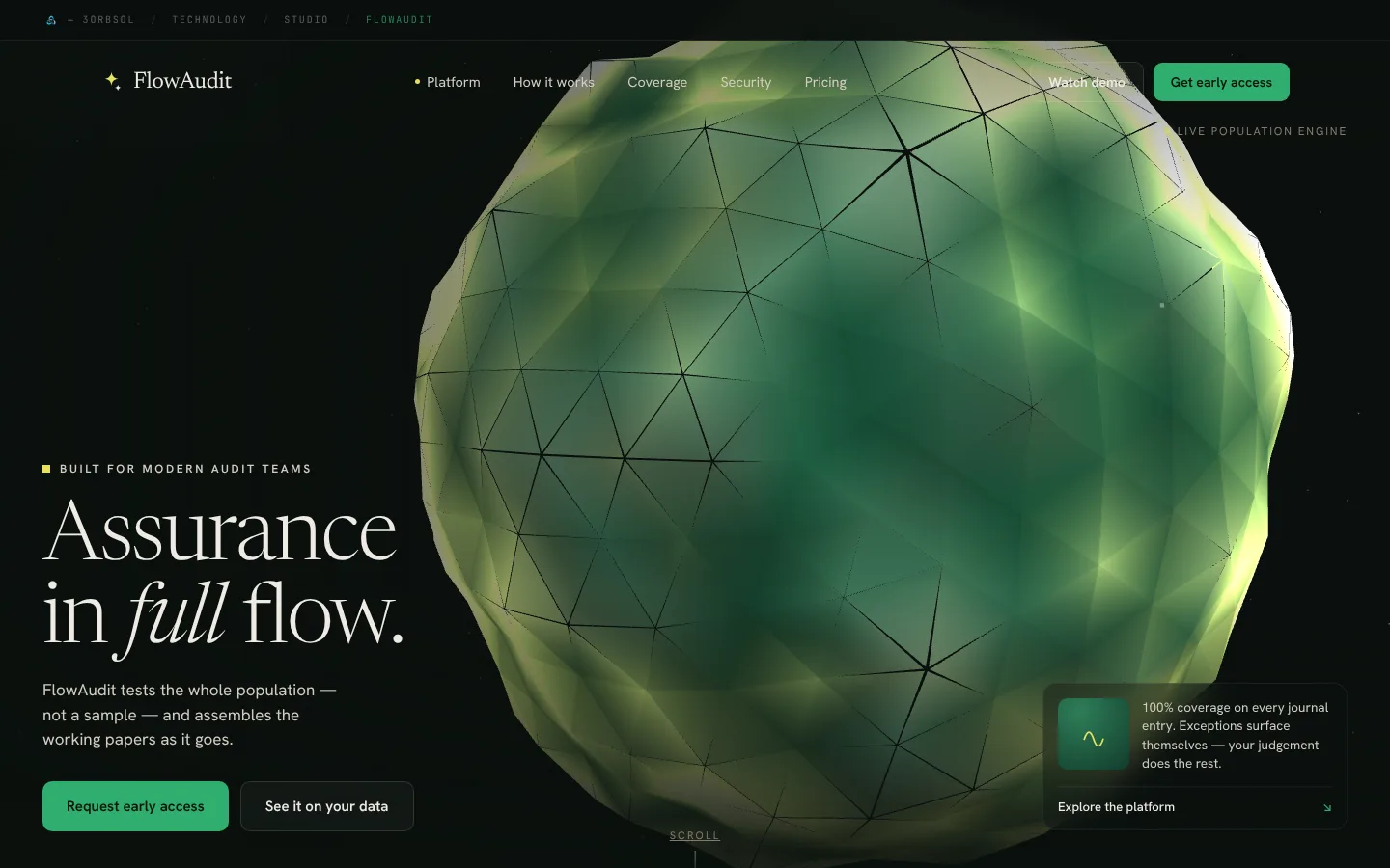 FlowAudit landing page
